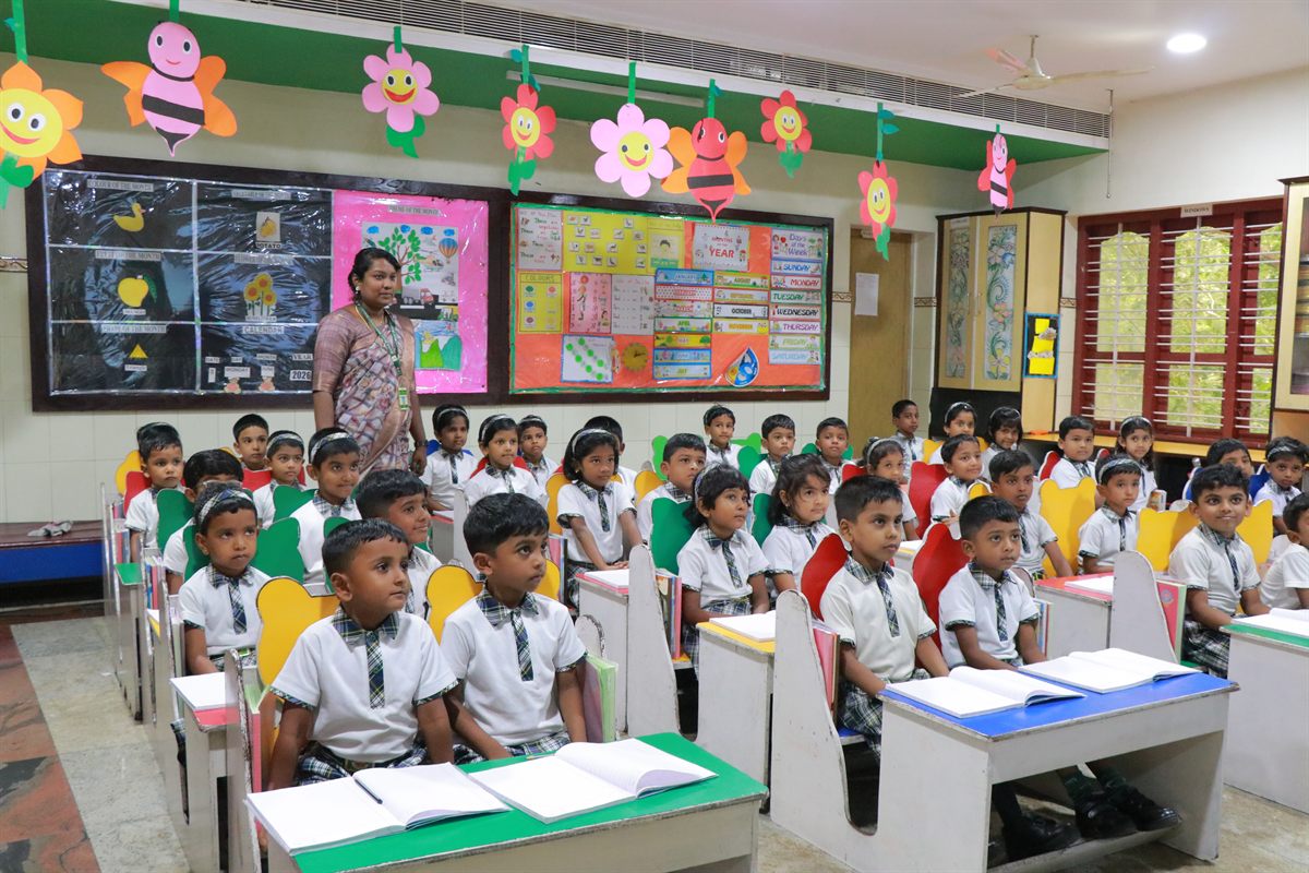 Bright classroom prepared for young learners