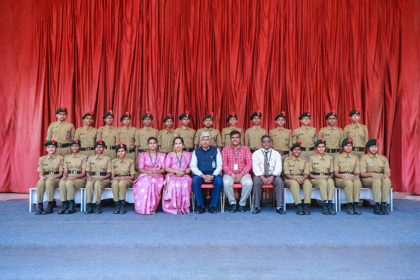 NCC cadets standing together in uniform